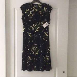 Navy Blue Dress with Floral Pattern by Chaps